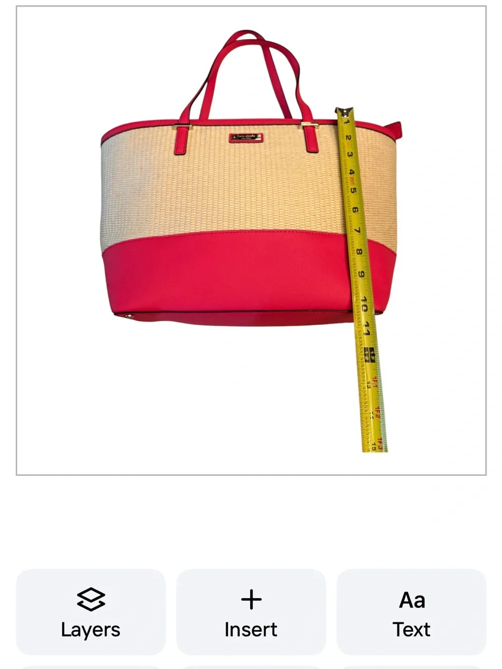 Kate Spade Leather and Straw Tote
